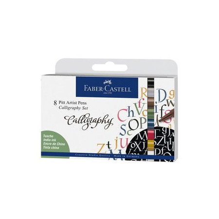 Rotuladores de fibra ROTULADOR FIBRA FABER-CASTELL PITT ARTIST PEN CALLIGRAPHY ESTUCHE DE 8 (blanco C
