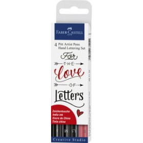 Rotuladores de fibra ROTULADOR FIBRA FABER-CASTELL PITT HAND LETTERING BOLSA DE 4