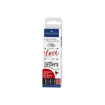 Rotuladores de fibra ROTULADOR FIBRA FABER-CASTELL PITT HAND LETTERING BOLSA DE 4