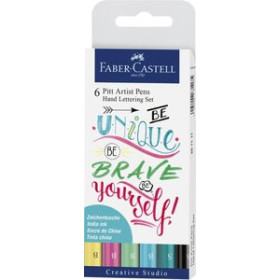 Rotuladores de fibra ROTULADOR FIBRA FABER-CASTELL PITT HAND LETTERING BOLSA DE 6
