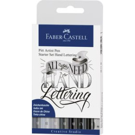 Rotuladores de fibra ROTULADOR FIBRA FABER-CASTELL PITT HAND LETTERING BOLSA DE 9
