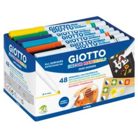 Rotuladores de colores ROTULADOR FIBRA GIOTTO DECOR MATERIALS SCHOOLPACK de 48