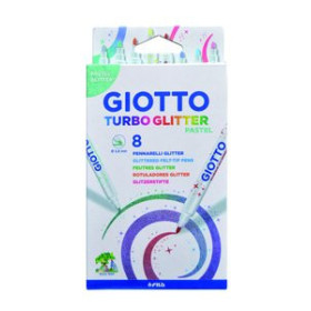 Rotuladores de colores ROTULADOR FIBRA GIOTTO TURBO GLITTER PASTEL CAJA de 8