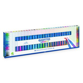 Rotuladores de colores ROTULADOR FIBRA GIOTTO TURBO PRO DOBLE PUNTA ESTUCHE de 30