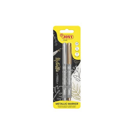Rotuladores de colores ROTULADOR FIBRA JOVI DECOR METALIC BLISTER DE 2 (ORO y PLATA)
