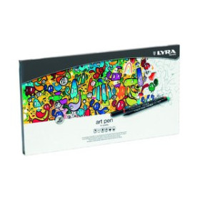 Rotuladores de colores ROTULADOR FIBRA LYRA HI-QUALITY ART PEN CAJA METAL DE 30