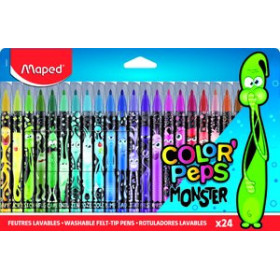 Rotuladores de colores ROTULADOR FIBRA MAPED COLOR´PEPS MONSTER ESTUCHE de 24