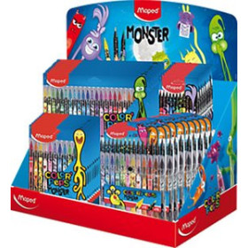 Rotuladores de colores ROTULADOR FIBRA MAPED COLOR´PEPS MONSTER SURTIDO EXPOSITOR DE 34
