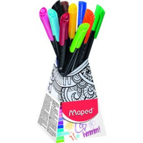 Rotuladores de colores ROTULADOR FIBRA MAPED GRAPH PEPS BOTE PERSONALIZABLE de 10 (colores surtidos)