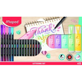 Rotuladores de colores ROTULADOR FIBRA MAPED LETTERING SET de 22