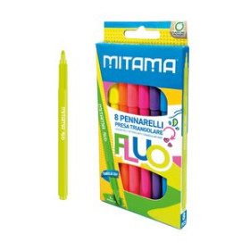 Rotuladores de colores ROTULADOR FIBRA MITAMA SUPER FLUO 3mm CAJA de 8