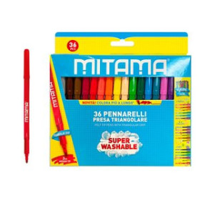 Rotuladores de colores ROTULADOR FIBRA MITAMA TRIANGULAR 3mm CAJA de 36