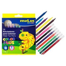 Rotuladores de colores ROTULADOR FIBRA MOLIN COLOR PLUS ESTUCHE de 12