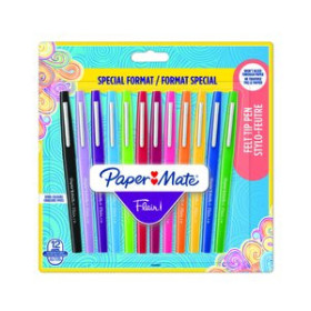 Rotuladores de fibra ROTULADOR FIBRA PAPER MATE BASICOS SURTIDO BLISTER de 12