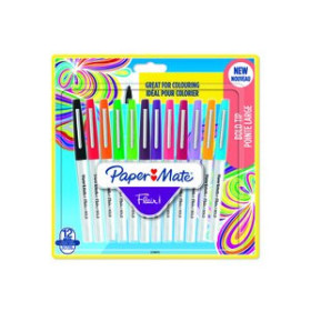 Rotuladores de fibra ROTULADOR FIBRA PAPER MATE BOLD  SURTIDO BLISTER de 12