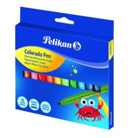Rotuladores de colores ROTULADOR FIBRA PELIKAN COLORADO PEN MAXI ESTUCHE de 12