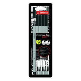 Rotuladores de fibra ROTULADOR FIBRA STABILO CREATIVE TIPS ARTY LINE CAJA CARTON de 5