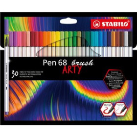 Rotuladores punta pincel ROTULADOR FIBRA STABILO PEN BRUSH ARTY LINE PUNTA PINCEL CAJA CARTON de 30