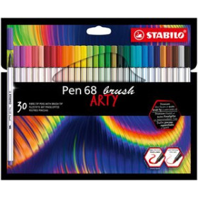 Rotuladores punta pincel ROTULADOR FIBRA STABILO PEN BRUSH ARTY LINE PUNTA PINCEL CAJA METAL de 30