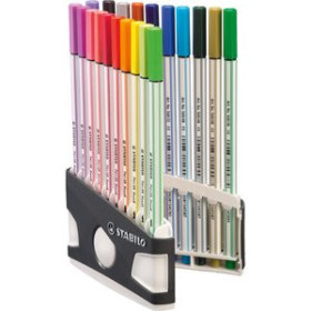 Rotuladores punta pincel ROTULADOR FIBRA STABILO PEN BRUSH ARTY LINE PUNTA PINCEL COLOR PARADE de 20