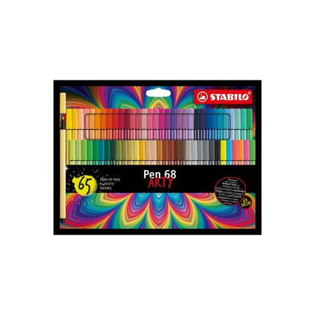 Rotuladores de colores ROTULADOR FIBRA STABILO PEN 68 ARTY LINE ESTUCHE CARTON DE 65