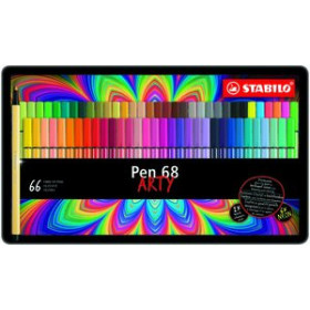 Rotuladores de colores ROTULADOR FIBRA STABILO PEN 68 ARTY LINE ESTUCHE METAL DE 66