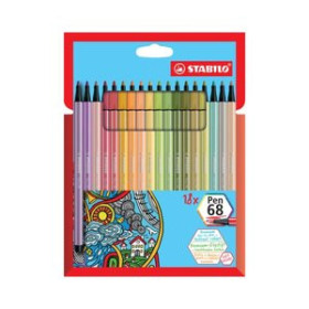 Rotuladores de fibra ROTULADOR FIBRA STABILO PEN 68 CAJA CARTON de 18