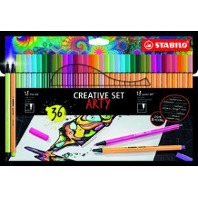 Rotuladores de colores ROTULADOR FIBRA STABILO PEN 68/POINT 88 ARTY LINE ESTUCHE DE 36