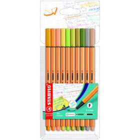 Rotuladores de fibra ROTULADOR FIBRA STABILO POINT 88 ESTUCHE de 10 (colores nuevos)