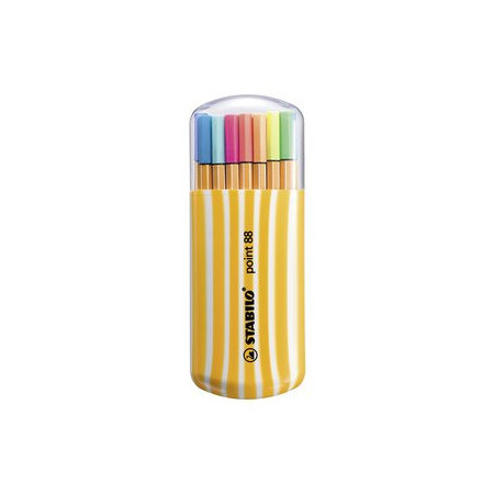 Rotuladores de fibra ROTULADOR FIBRA STABILO POINT 88 NEON ESTUCHE de 20 ZEBRUI