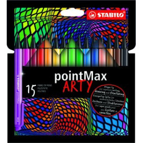 Rotuladores de colores ROTULADOR FIBRA STABILO POINTMAX ARTY LINE ESTUCHE CARTON de 15