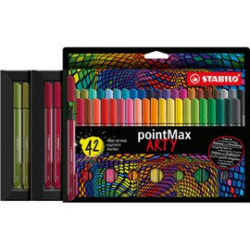 Rotuladores de colores ROTULADOR FIBRA STABILO POINTMAX ARTY LINE ESTUCHE CARTON de 42