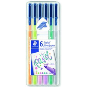 Rotuladores de colores ROTULADOR FIBRA STAEDTLER  323 TRIPLUS COLOR PASTEL ESTUCHE de 6