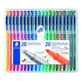 Rotuladores de colores ROTULADOR FIBRA STAEDTLER  334 TRIPLUS FINELINER + 323 TRIPLUS COLOR BOX de 40