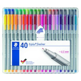 Rotuladores de colores ROTULADOR FIBRA STAEDTLER  334 TRIPLUS FINELINER BOX de 40