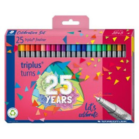 Rotuladores de colores ROTULADOR FIBRA STAEDTLER  334 TRIPLUS FINELINER ESTUCHE de 25
