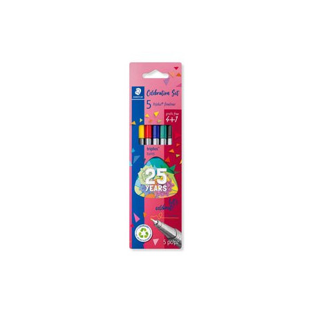 Rotuladores de colores ROTULADOR FIBRA STAEDTLER  334 TRIPLUS FINELINER ESTUCHE de 5