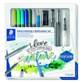 Rotuladores de colores ROTULADOR FIBRA STAEDTLER HAND LETTERING WATERCOLOUR SET DE 11