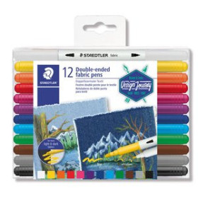 Rotuladores de colores ROTULADOR FIBRA STAEDTLER 3190 DESIGN JOURNEY DOBLE PUNTATEXTIL ESTUCHE de 12