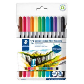 Rotuladores de doble punta ROTULADOR FIBRA STAEDTLER 3200 DESIGN JOURNEY DOBLE PUNTA ESTUCHE de 12 COL. SURTIDOS
