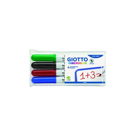 Marcadores de pizarra y flipchart ROTULADOR GIOTTO ROBERCOLOR PIZARRA P.MEDIA BLISTER DE 4