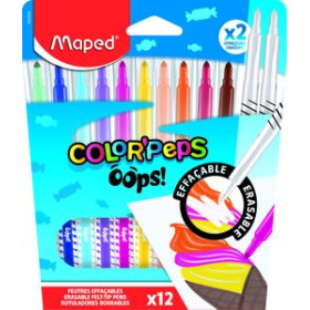 Rotuladores de colores ROTULADOR MAPED COLOR PEPS BORRABLE ESTUCHE de 12