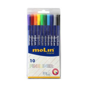 Rotuladores de colores ROTULADOR MOLIN FINELINER 0.4 mm BOLSA DE 10 COLORES SURTIDOS
