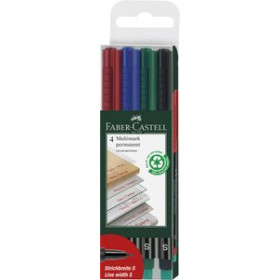 Rotuladores permanentes ROTULADOR PERMANENTE FABER-CASTELL MULTIMARK S BOLSA de 4