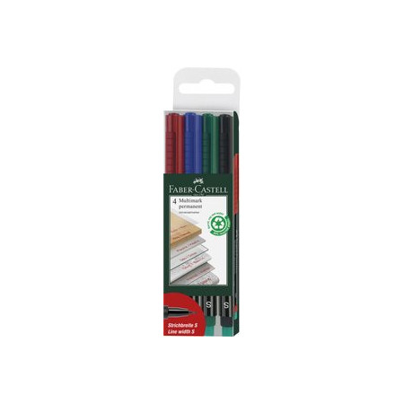 Rotuladores permanentes ROTULADOR PERMANENTE FABER-CASTELL MULTIMARK S BOLSA de 4