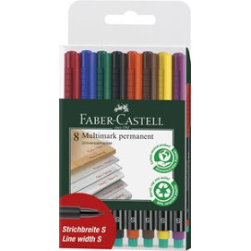 Rotuladores permanentes ROTULADOR PERMANENTE FABER-CASTELL MULTIMARK S BOLSA de 8