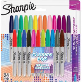 Rotuladores permanentes ROTULADOR PERMANENTE SHARPIE FINE BIG PACK ELECTRO POP CAJA REGALO DE 24