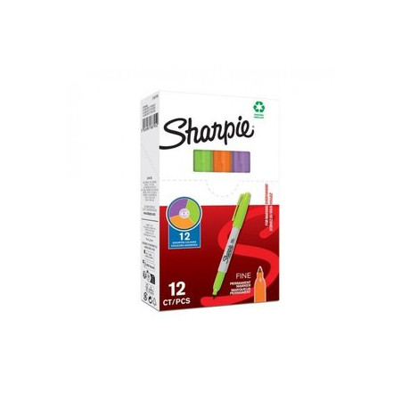 Rotuladores permanentes ROTULADOR PERMANENTE SHARPIE FINE SURTIDO CAJA DE 12