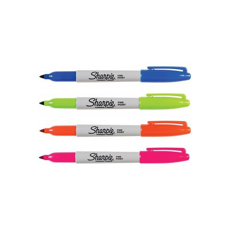 Rotuladores permanentes ROTULADOR PERMANENTE SHARPIE FINE SURTIDO FUN BLISTER de 4