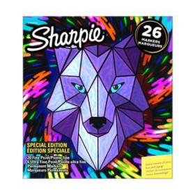 Rotuladores permanentes ROTULADOR PERMANENTE SHARPIE FINE&ULTRA FINE BIG PACK LOBO CAJA REGALO DE 26